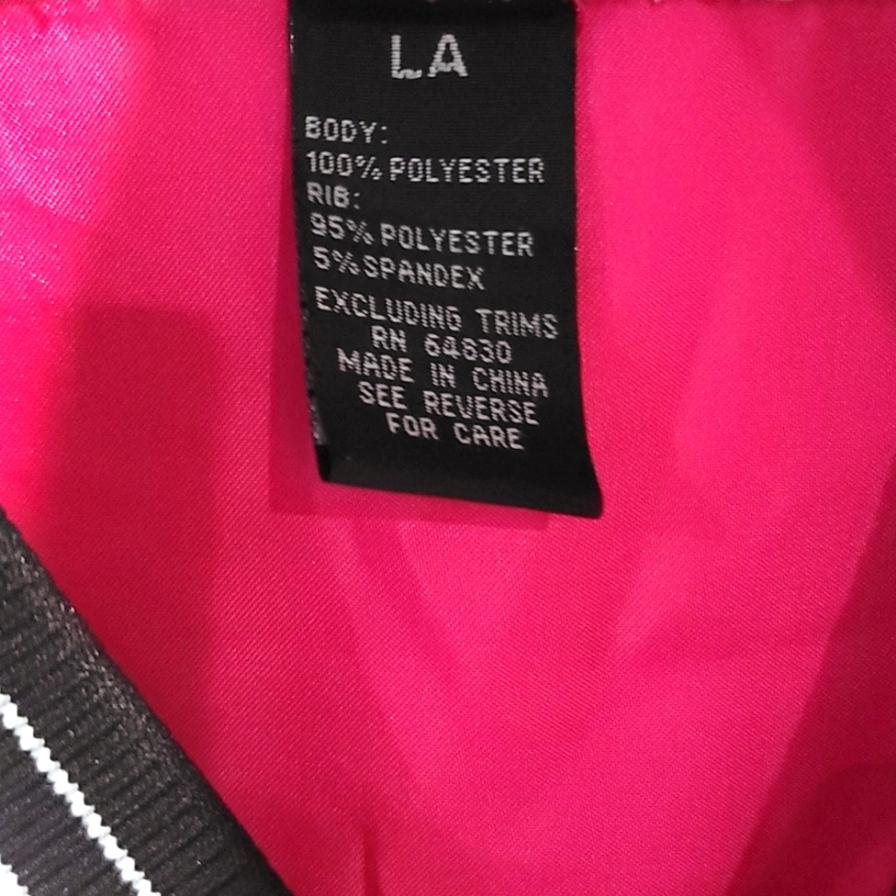 URBAN GROOVE Pink Satin Retro Bomber Baseball JACKET Women's Size Adult Large - Picture 5 of 7